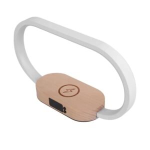 Bedside Touch Lamp with Clock & Wireless Charging, Dimmable LED Nightstand Light