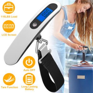 Portable Digital Luggage Scale, Handheld Travel Weight Scale 110lb with LCD Display & Auto Lock