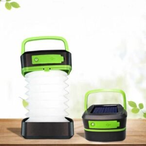 Solar Rechargeable Camping Lantern, Foldable LED Light for Camping, Hiking & Emergency Power Outages