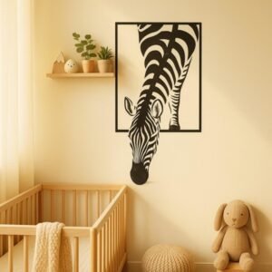 Modern Zebra Wall Art, Black and White Animal Print Canvas Décor for Living Room & Bedroom