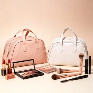 Travel Makeup Bag Set, Waterproof Toiletry Bags for Women with Compartments & Handle