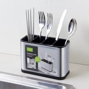 Stainless Steel Utensil Holder, Countertop Kitchen Organizer & Cutlery Caddy