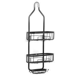 4-Tier Hanging Shower Caddy with Soap Holder & Hooks, Rustproof Bathroom Organizer