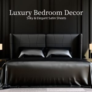 Satin Bed Sheets Queen 4-Piece Set, Silky Soft Luxury Sheets with Deep Pocket & Pillowcases