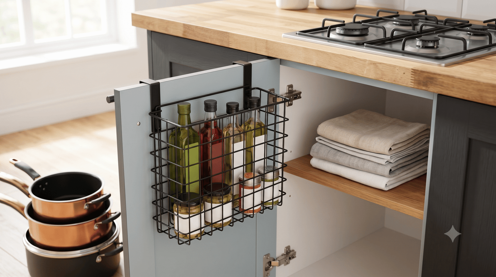 Over-the-Door Kitchen Cabinet Organizer Rack