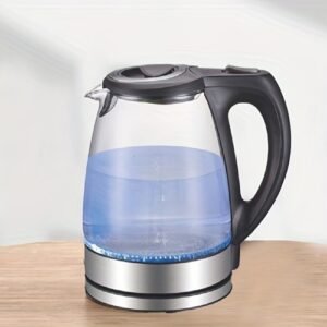 Electric Glass Kettle 1.7L, 1200W Fast Boil Stainless Steel Filter, Auto Shut-Off Tea Kettle