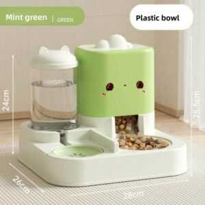 2-in-1 Automatic Pet Feeder & Water Dispenser, Gravity Food and Water Station for Dogs & Cats