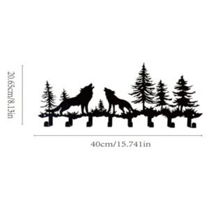 Wolf Wall Key Holder, Decorative Wall Mount Key Hook & Entryway Organizer