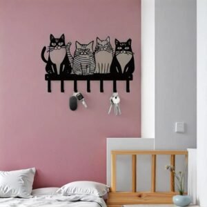 Cat Wall Hooks Set – Cute Decorative Key & Coat Hooks Focus Keyword: cat wall hooks