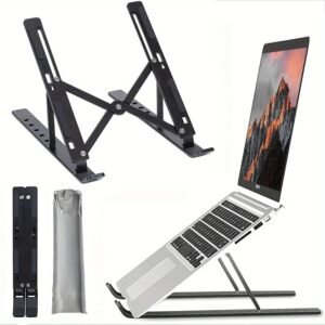 Adjustable Laptop Stand, Foldable Ergonomic Riser for Desk & Travel