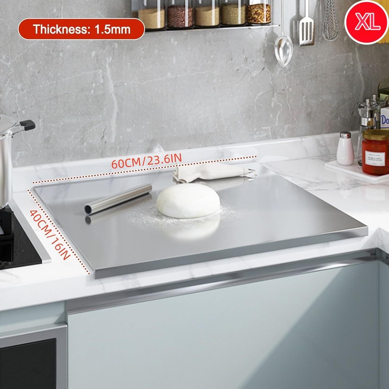 Large Stainless Steel Cutting Board (304-Grade)